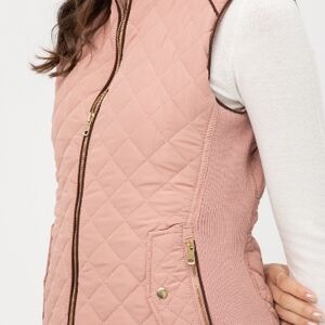 Women's Love Tree Quilted Full Zip Vest with Gold Accents, Sz S